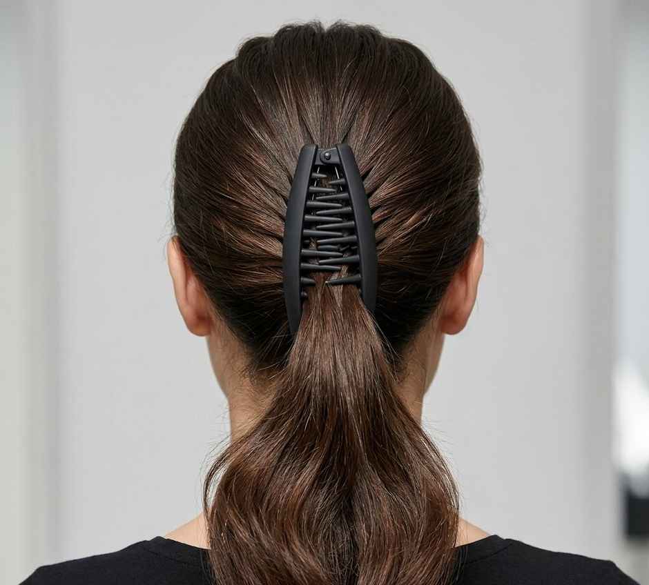 Banana Clip Matte | Large for Girls and Women | Black