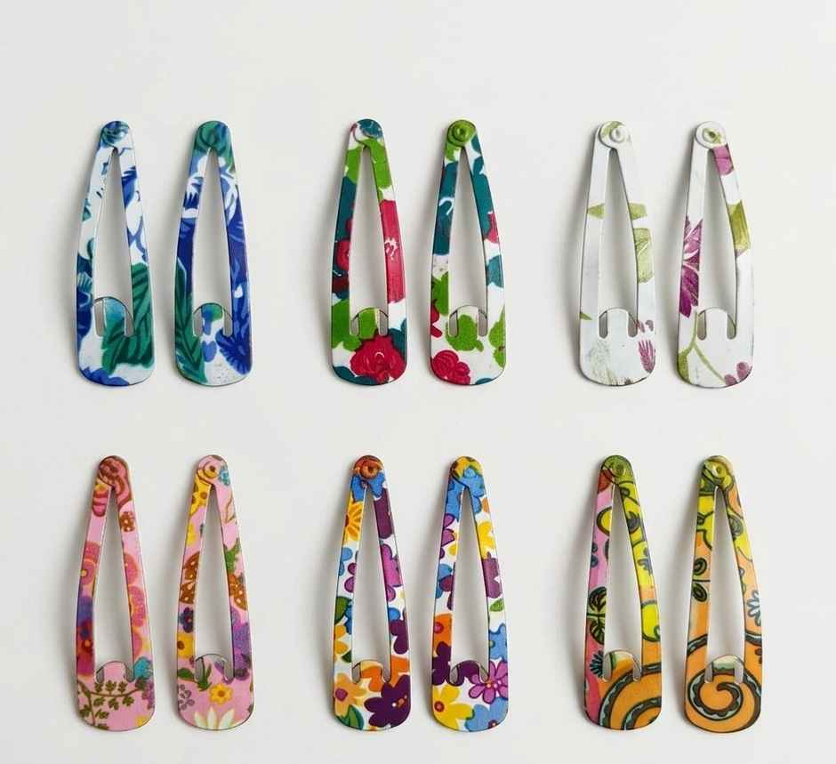 The Opal Factory Printed Tic Tac Pinsfor Girls and Women | Multicolor