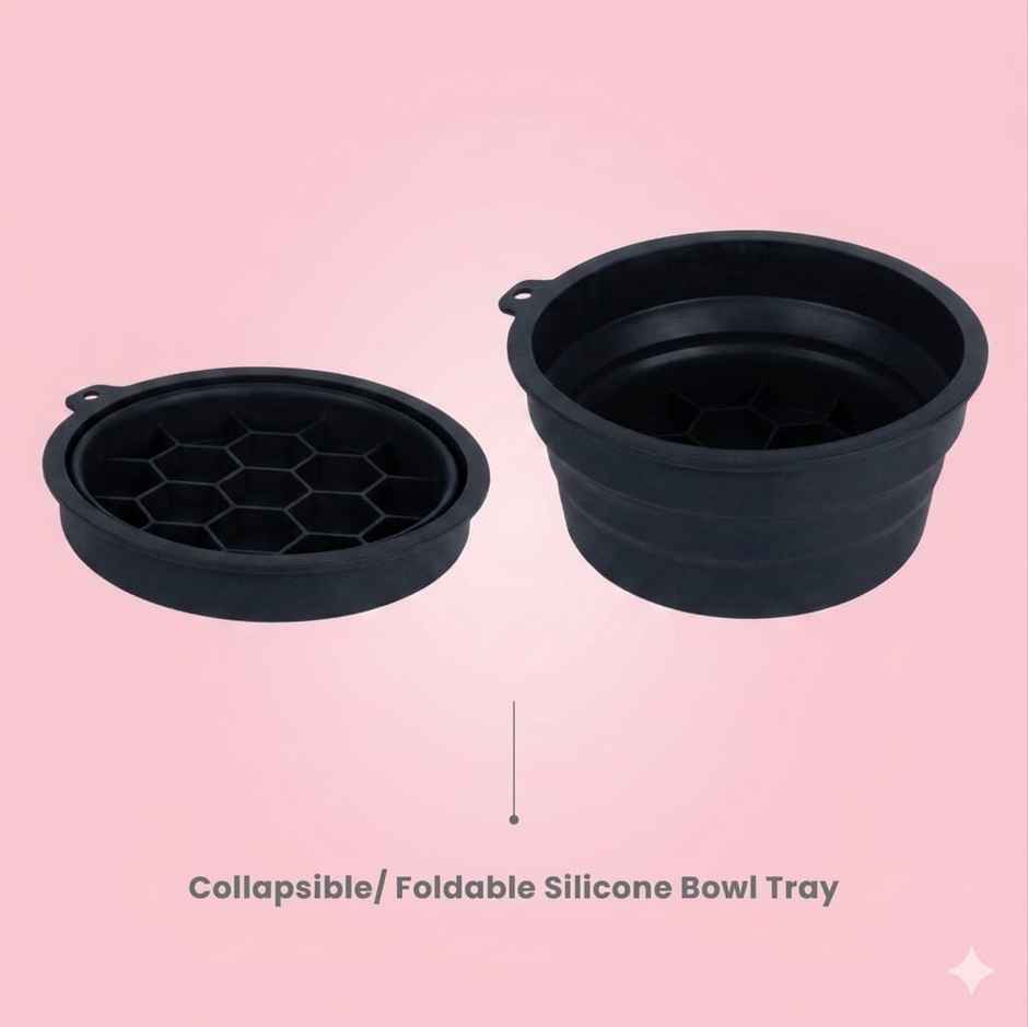Beautiliss Face Bowl for Ice with Built-in Icetray | Portable Foldable Silicone Ice Facial Bowl | Black