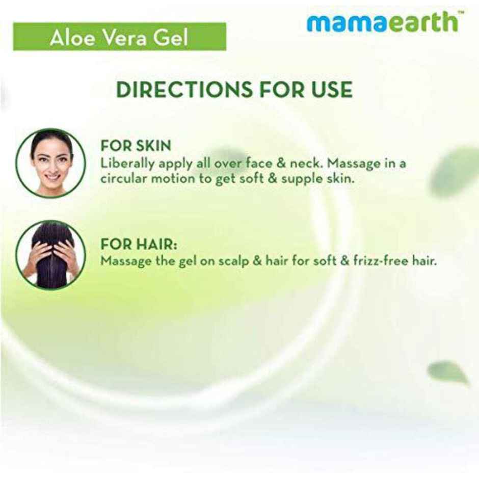 Mamaearth Aloe Vera Gel with Pure Aloe Vera & VitaminE for Skin & Hair | Hydrates, Soothes Skin