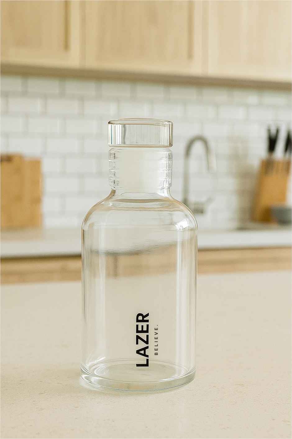 Lazer Pure Borosilicate Glass Water Bottle | BPA-Free, Eco-Friendly | Durable & Leak-Proof - 300 ml