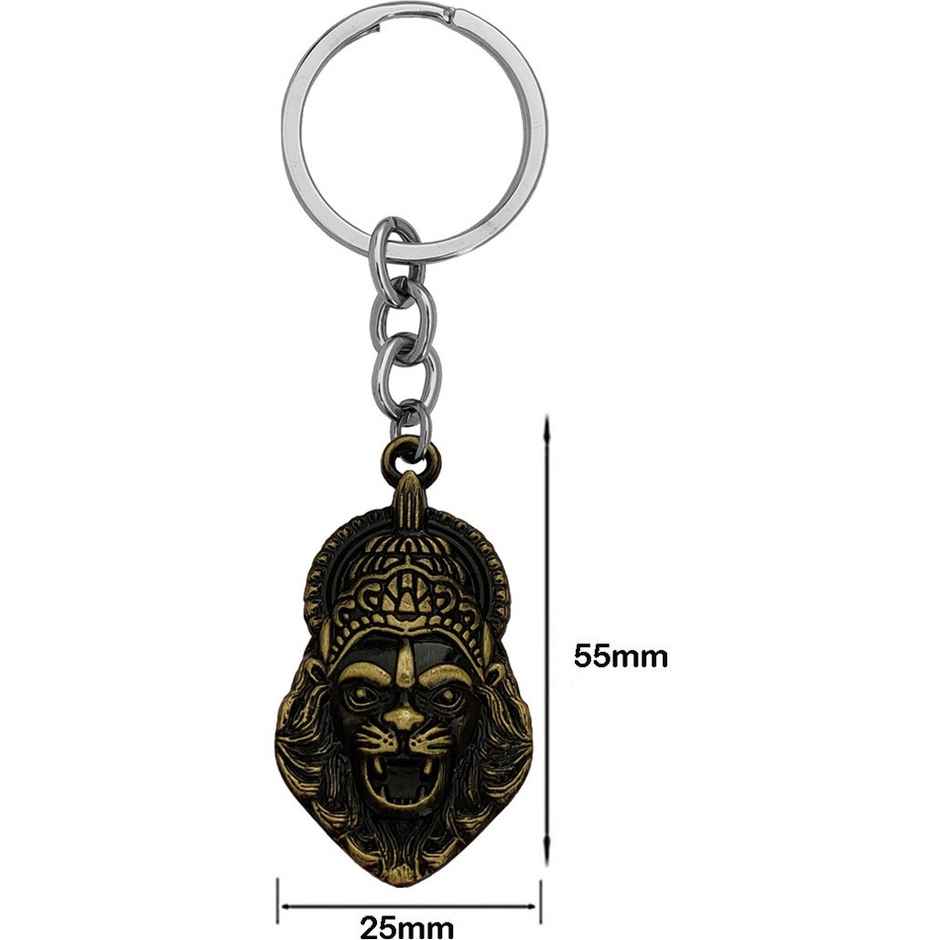 Samsidhi Pooja Vishnu avatar Narasimha Lion Head Double Sided Metal Keychain|Assorted