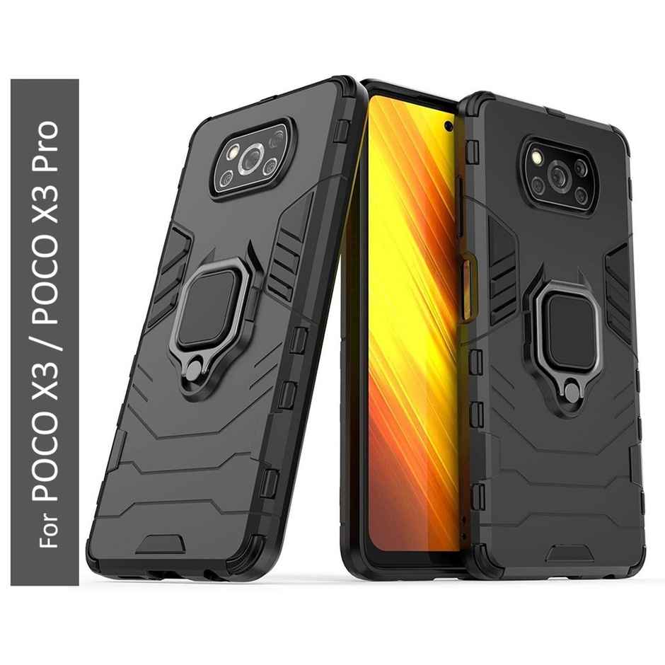 Kwine Case Poco X3 / Poco X3 Pro Back Cover - Ring Holder Stand Case
