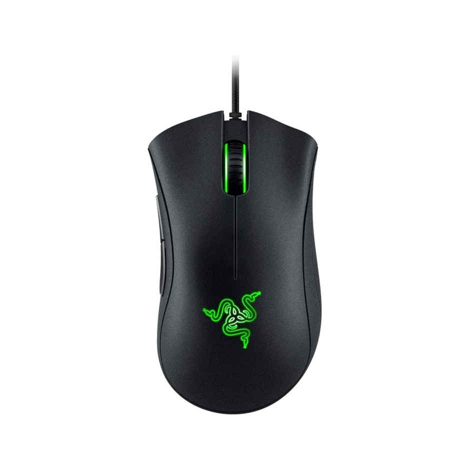 Razer Deathadder Essential Wired Gaming Mouse I Single-Color Green Lighting