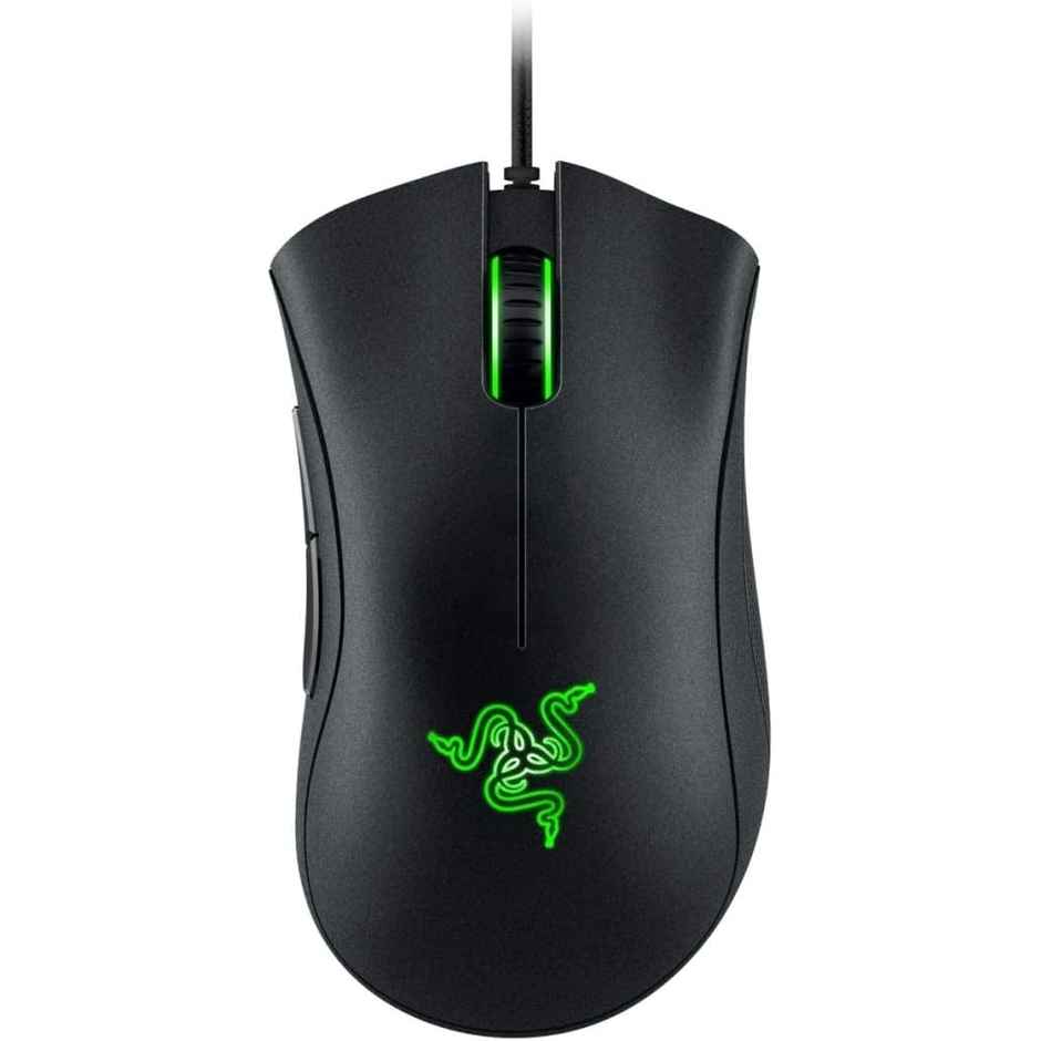 Razer Deathadder Essential Wired Gaming Mouse I Single-Color Green Lighting