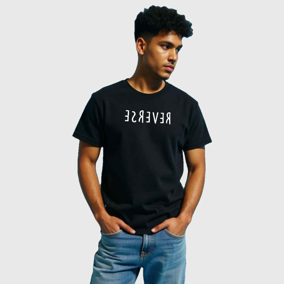 Mad Over Print Men's Reverse T-shirt | Black - S