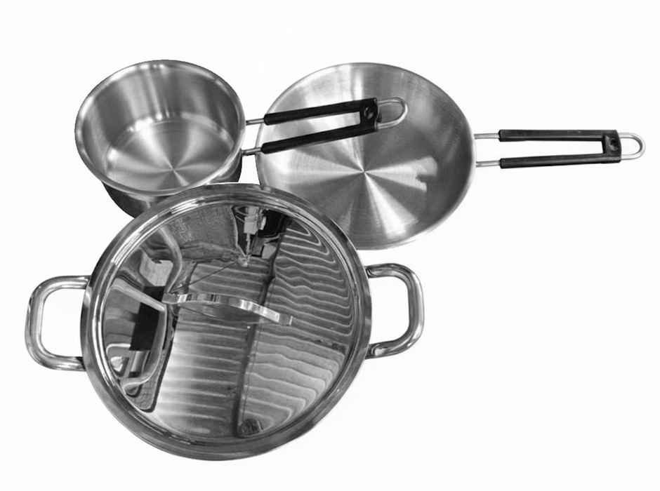 Triply Kadai With Lid & Fry Pan