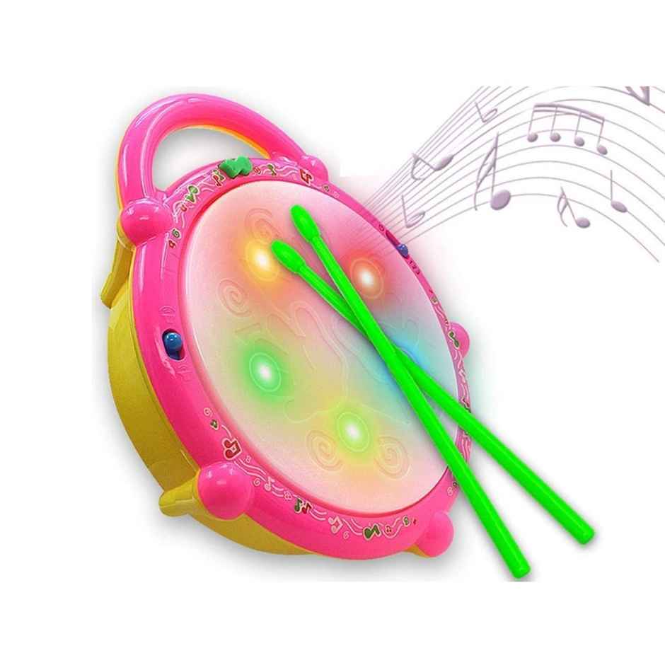 Fablue 3D Flash Drum Toy For Kids With Flash Light And Music Effects - Musical Instrument Toy