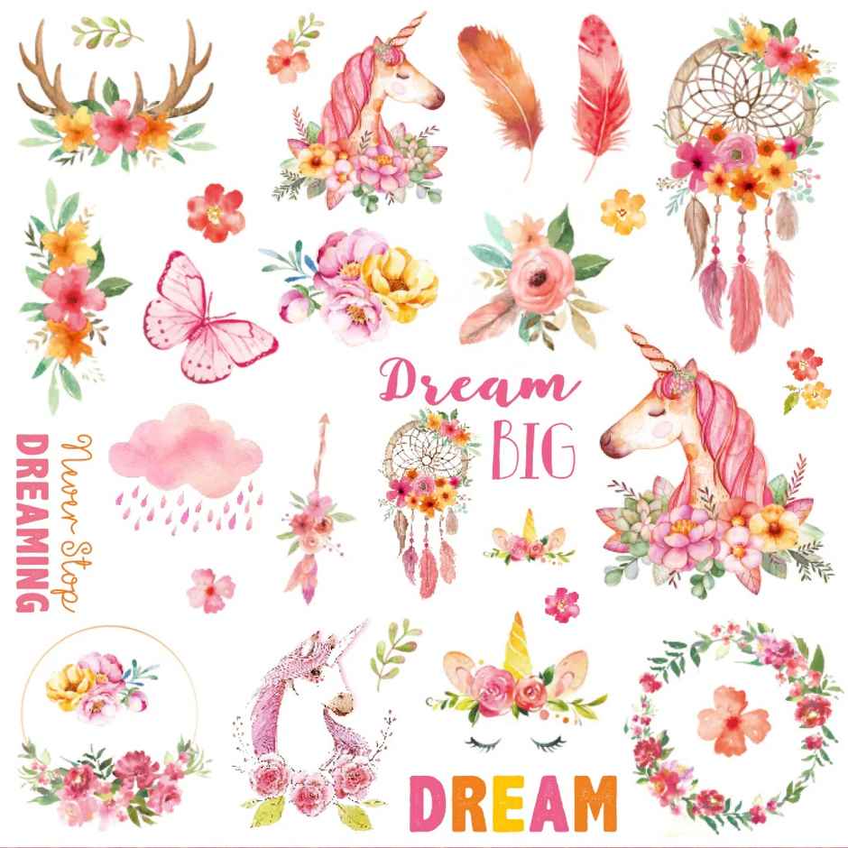 Itsy Bitsy Boho Dreams Ephemera Embellishments 60 Pcs Pbhc Lb