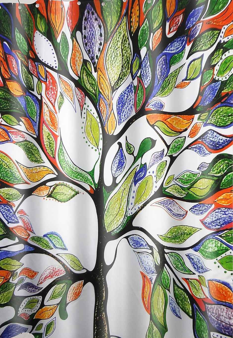 Lushomes Shower Curtain - Multi | Tree Printed | 12 Eyelets | 12 Hooks | 6 x 6.5 ft