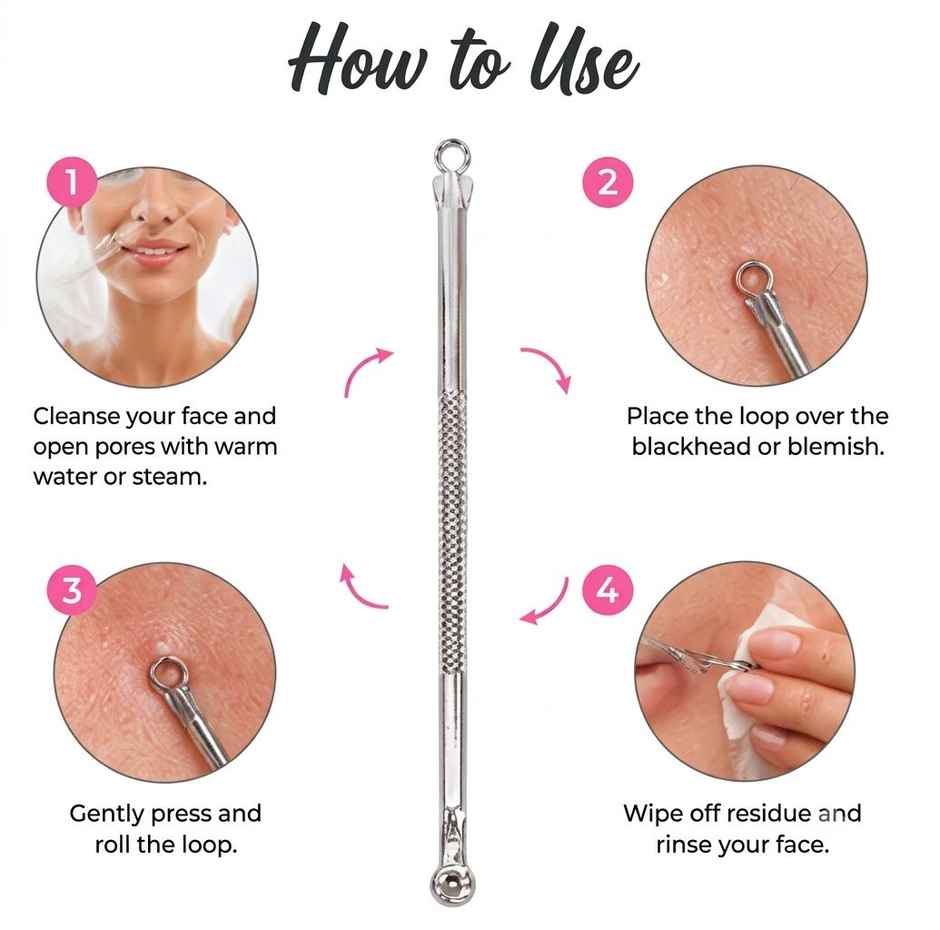 Beautiliss Blackhead Remover Round Tool for Clear Smooth Skin and Effective Pore Cleaning