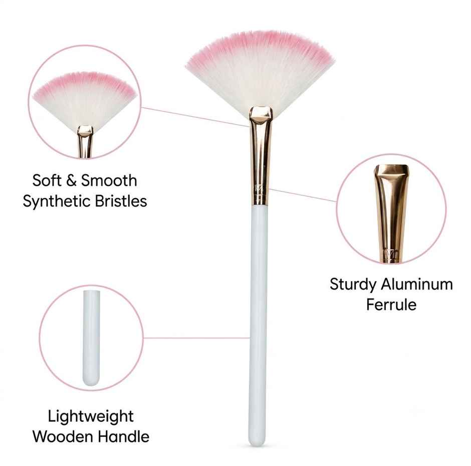 Beautiliss Fan Brush for Highlighter Blush and Finishing Powder