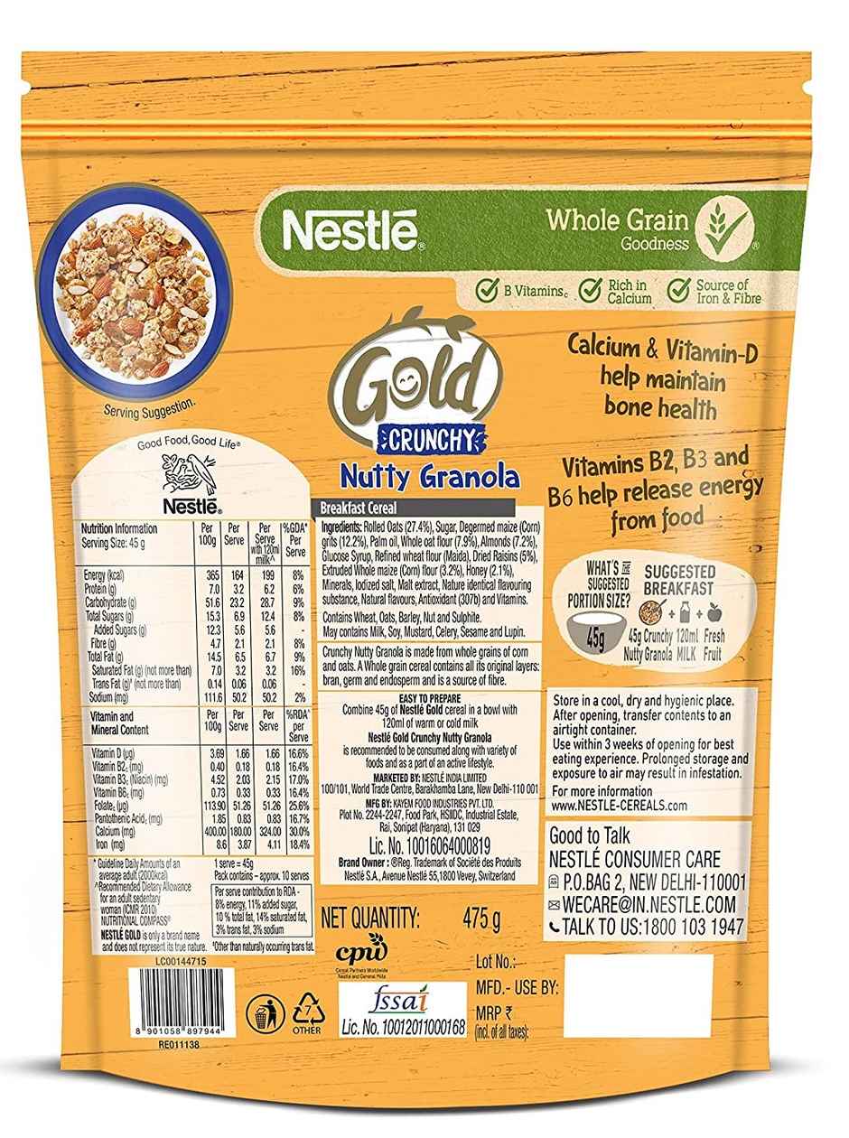 NESTLE GOLD Crunchy Nutty Granola Breakfast Cereal