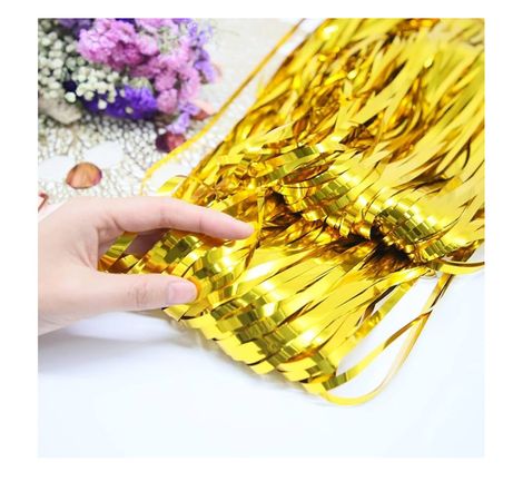 Chrome Party Propz Golden Foil Curtain For Decoration