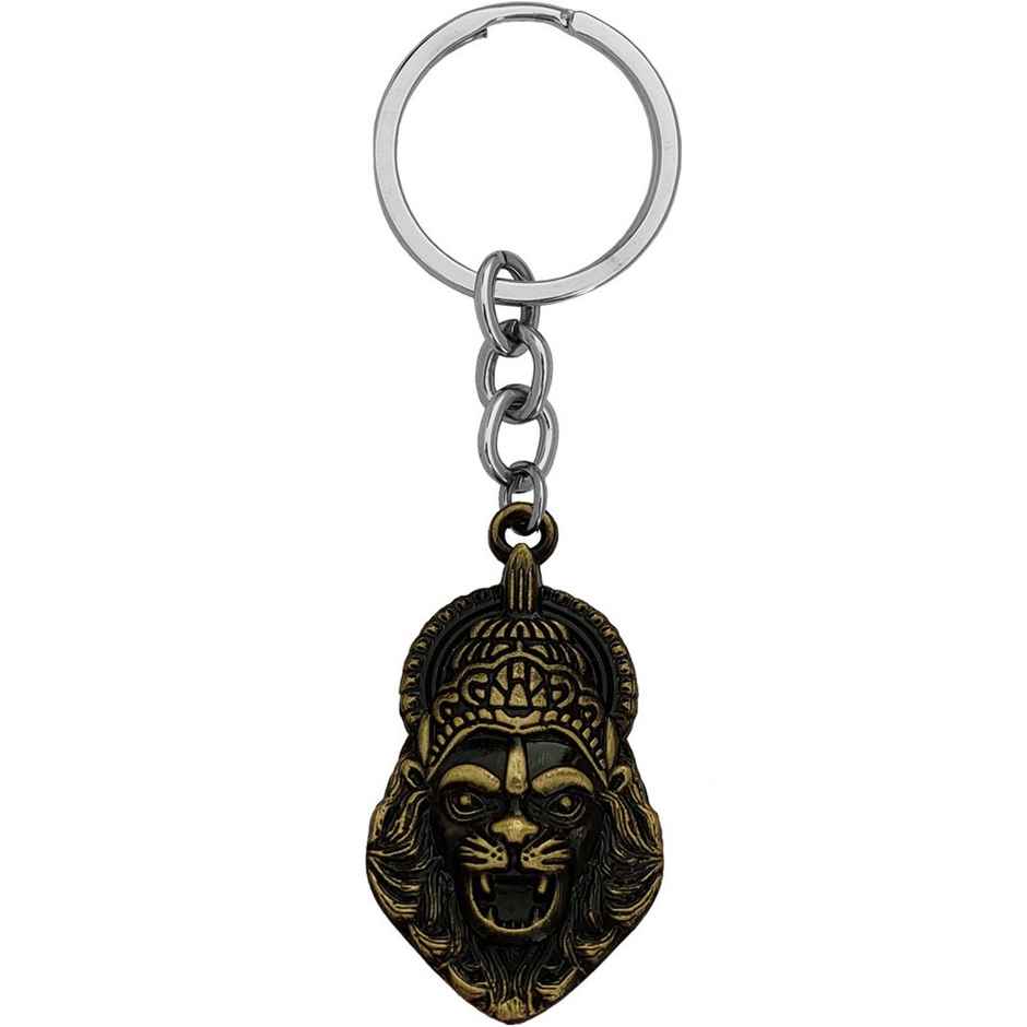Samsidhi Pooja Vishnu avatar Narasimha Lion Head Double Sided Metal Keychain|Assorted