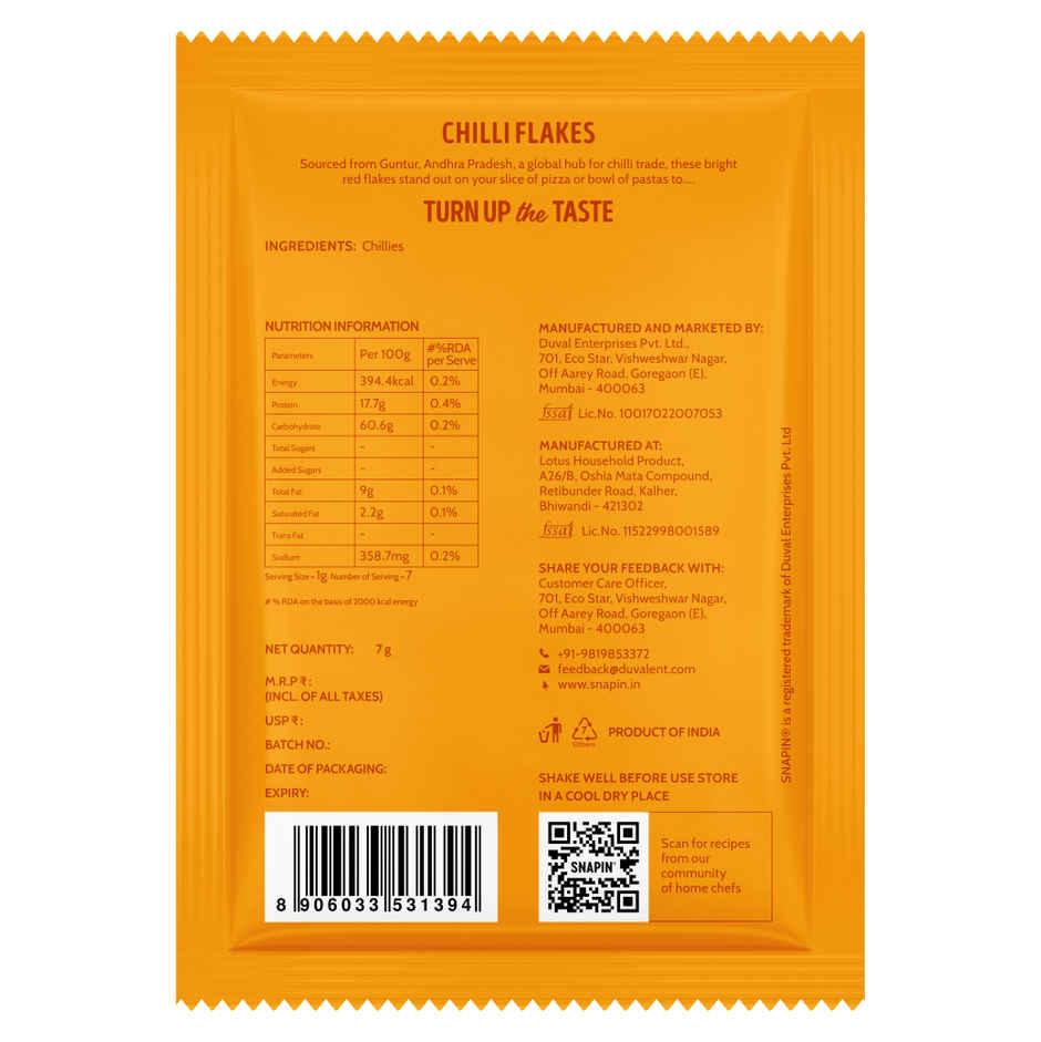 Snapin Red Chilli Flakes