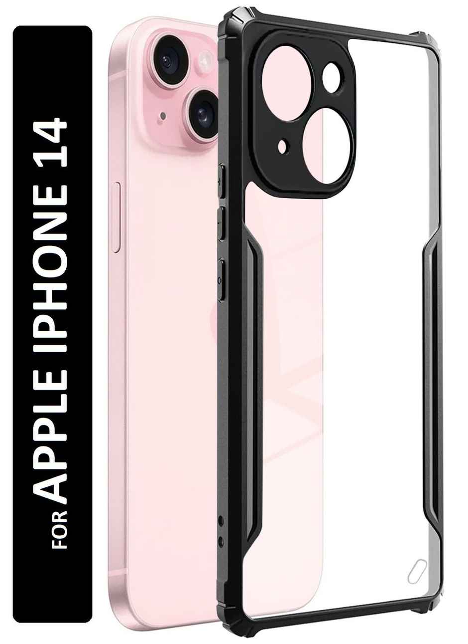 Kwine Case Apple Iphone 14 Back Cover - Black Bordered Transparent Case