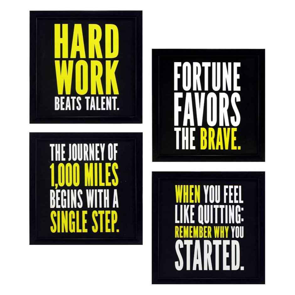 Indianara Set of 4 Framed Motivational Quotes Art Wall Hanging Decor