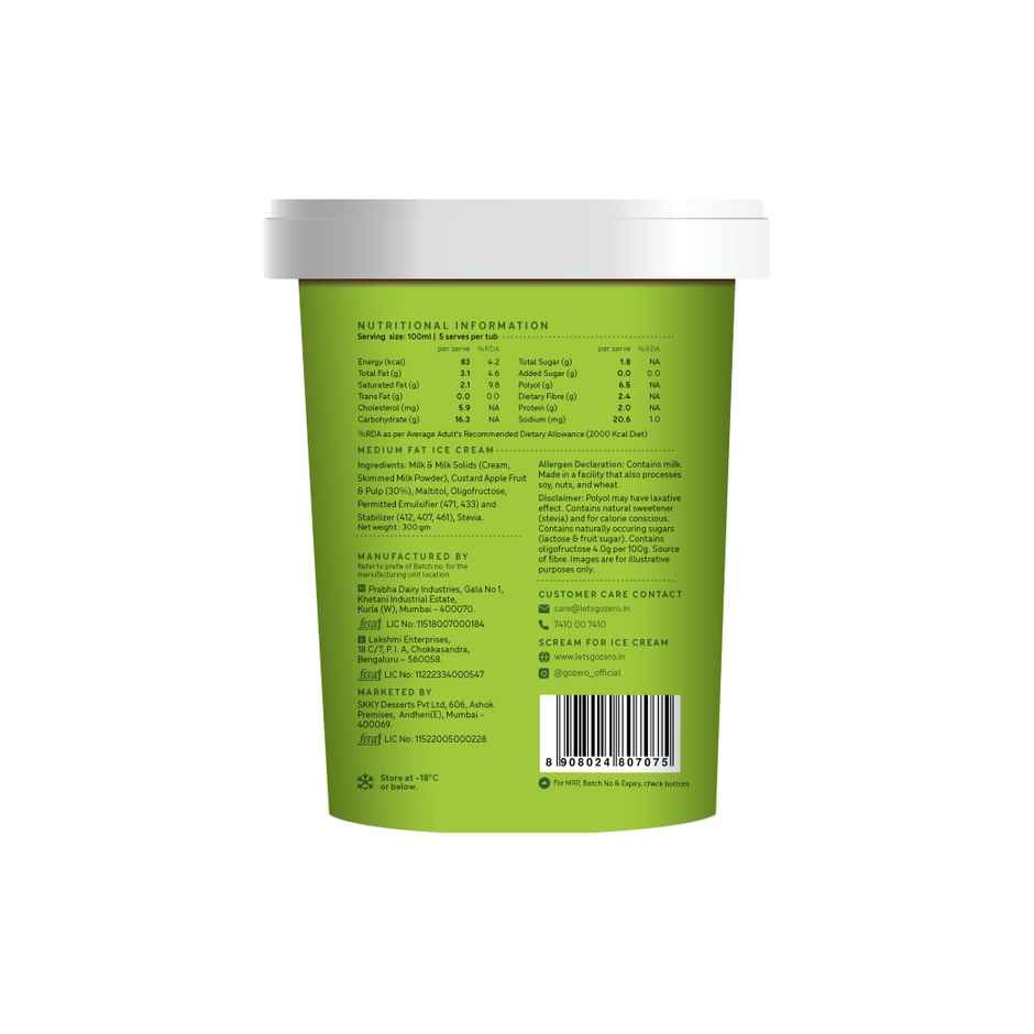 Go Zero Simply Sitaphal Guilt Free Ice Cream Tub