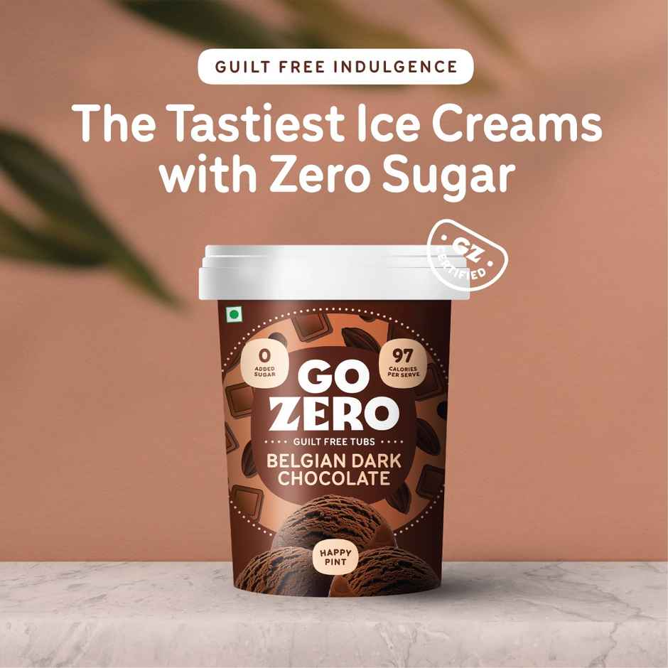 Go Zero Belgian Dark Chocolate Low Calorie Guilt Free Ice Cream Tub