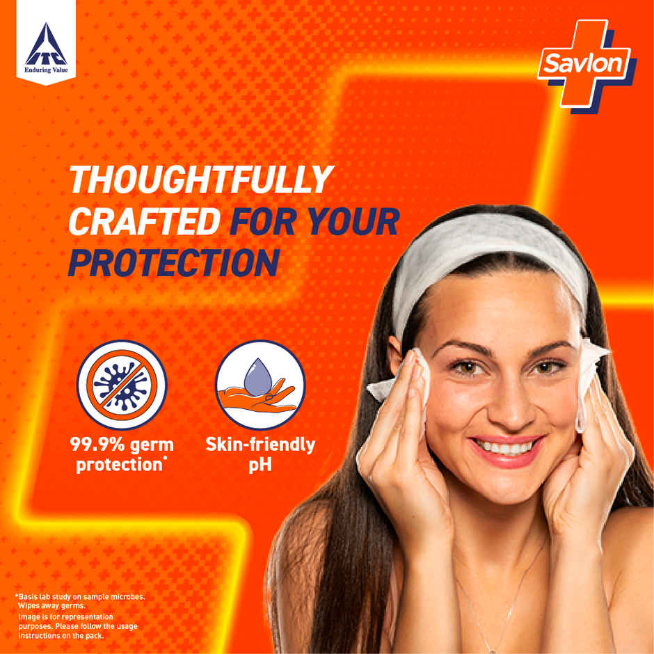 Savlon Germ Protection Wet Wipes | Thick & Soft, Multipurpose Wipes with Skin Friendly pH