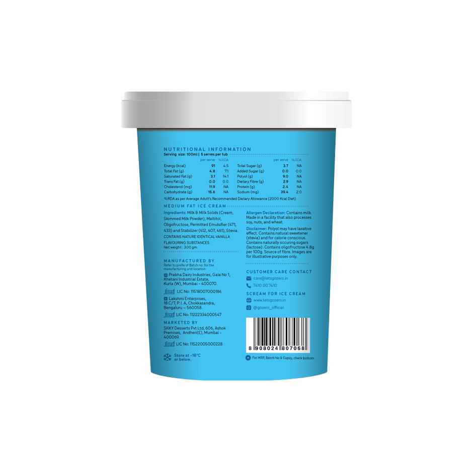 Go Zero French Vanilla Guilt Free Ice Cream Tub