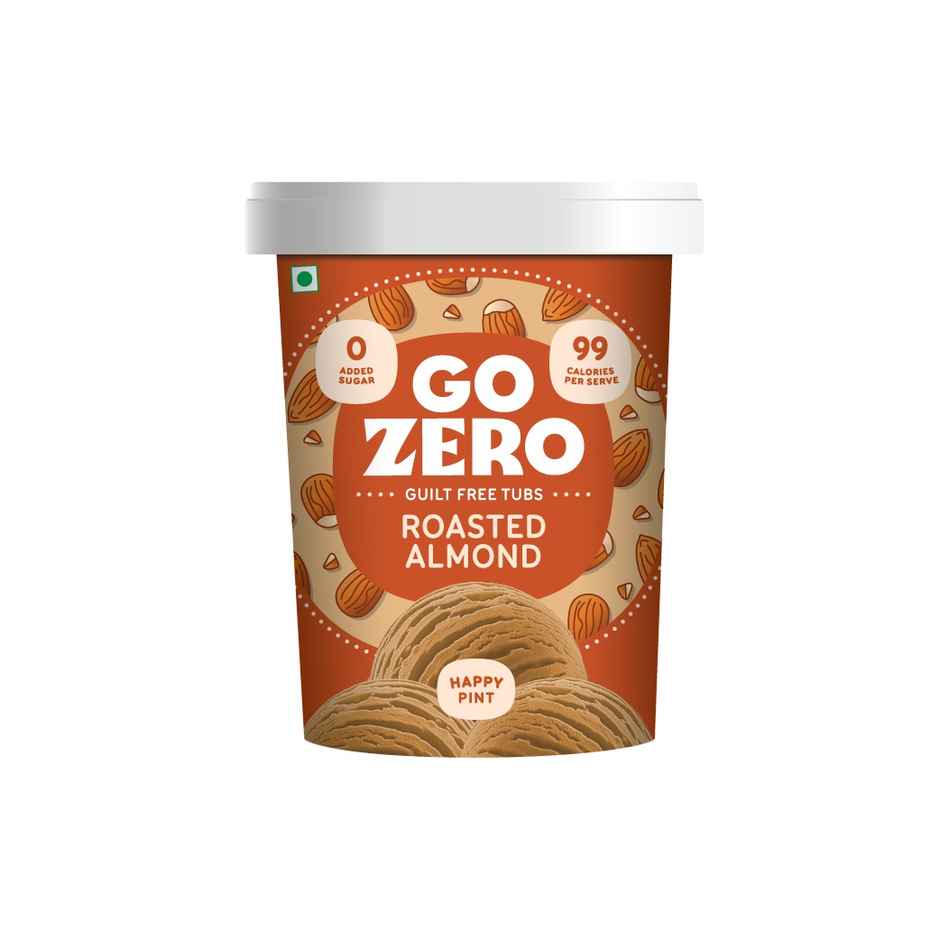Go Zero Roasted Almond Low Calorie Guilt Free Ice Cream Tub