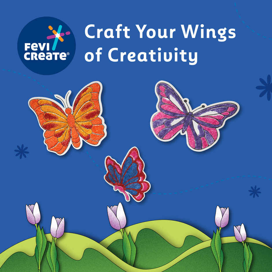 Fevicreate Butterflies Sand Art Kit | Birthday Return Gifts for Kids | 5+ Years