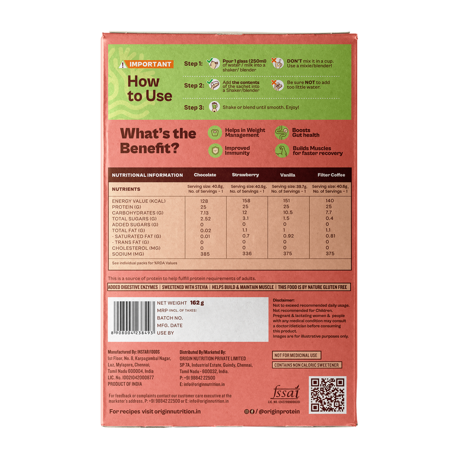 Origin Nutrition Daily Plant Protein Multiflavour, 4 Servings