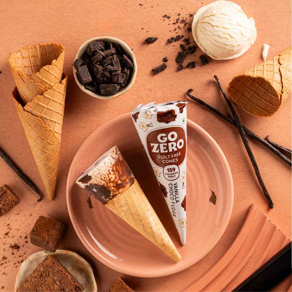 Go Zero Vanilla Choco Fudge Guilt Free Ice Cream Cone