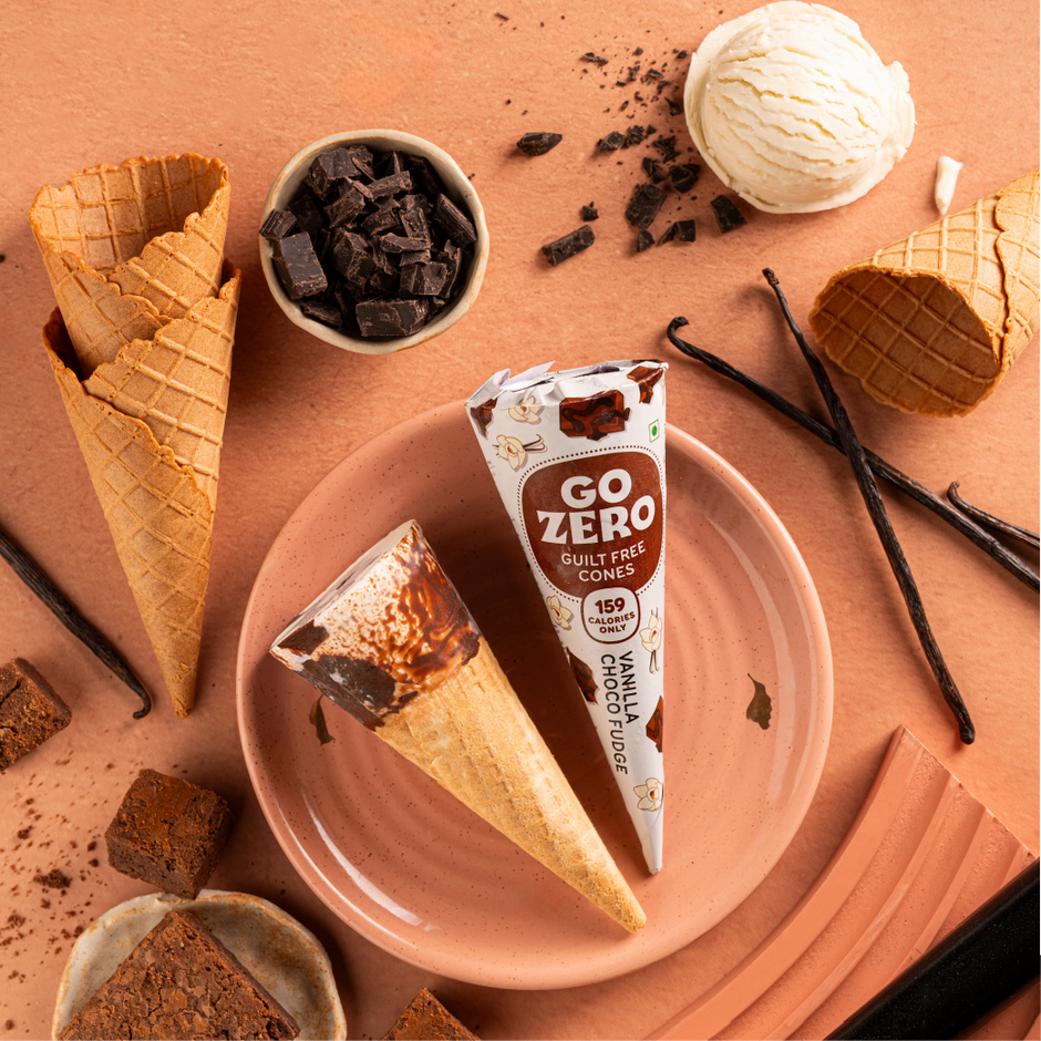 Go Zero Vanilla Choco Fudge Guilt Free Ice Cream Cone