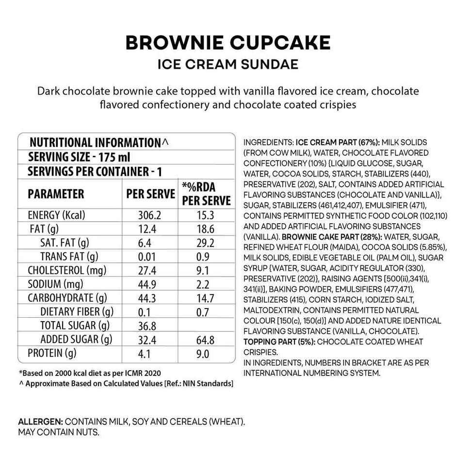 Baskin Robbins Brownie Cupcake Sundae Ice Cream Cup