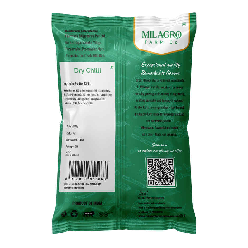 Milagro Farm Premium Guntur Dry Chilli Long