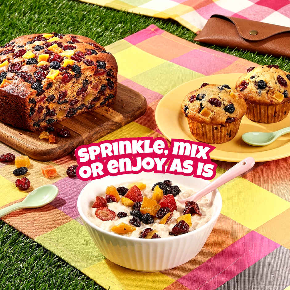 Farmley Mix Dried Berries- Cranberries, Blueberries, Strawberries, Black Raisins, Peach & More