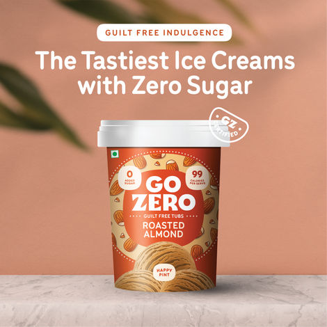 Go Zero Roasted Almond Low Calorie Guilt Free Ice Cream Tub