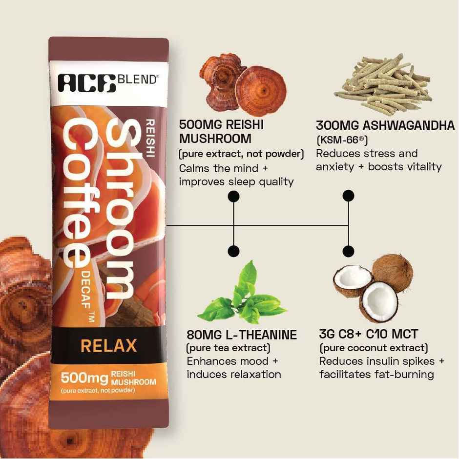 Ace Blend Reishi Mushroom Medium Roast Organic Coffee Premix