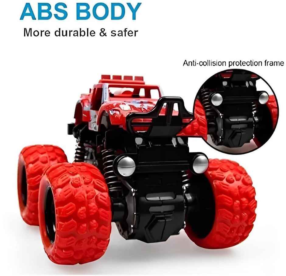 Chigy Wooh Friction Powered Monster Truck Toy Push & Go, 360 Drift Stunt Car for Kids