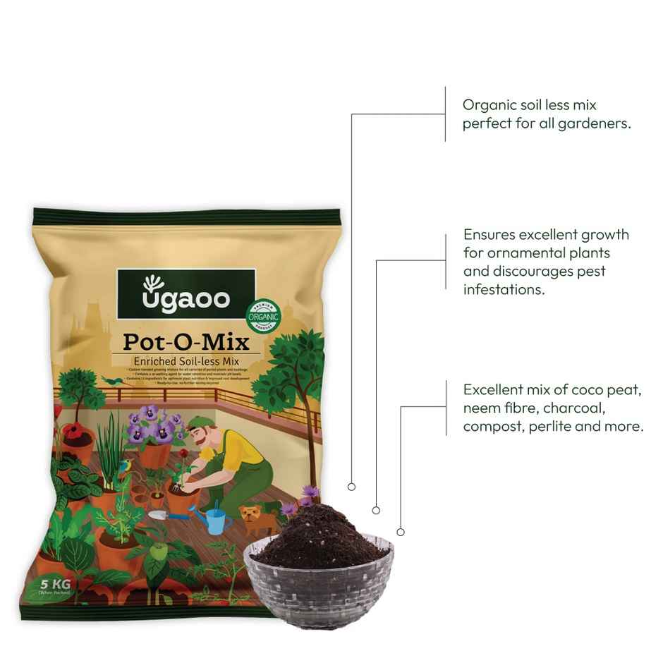 Ugaoo Pot-O-Mix Potting Soil for Home & Garden Plants - 5 kg - Gardening Accessories