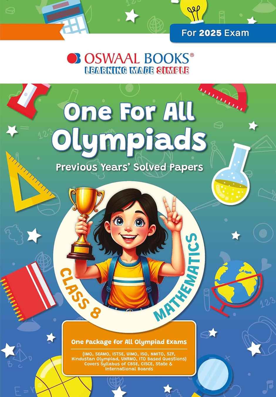 Oswaal One For All Olympiads Previous Year Solved Papers Class 8 Mathematics For 2025 Exam