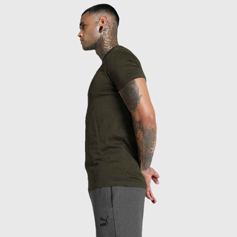 Puma Men's T-Shirt Small Graphic - Dark Olive | S