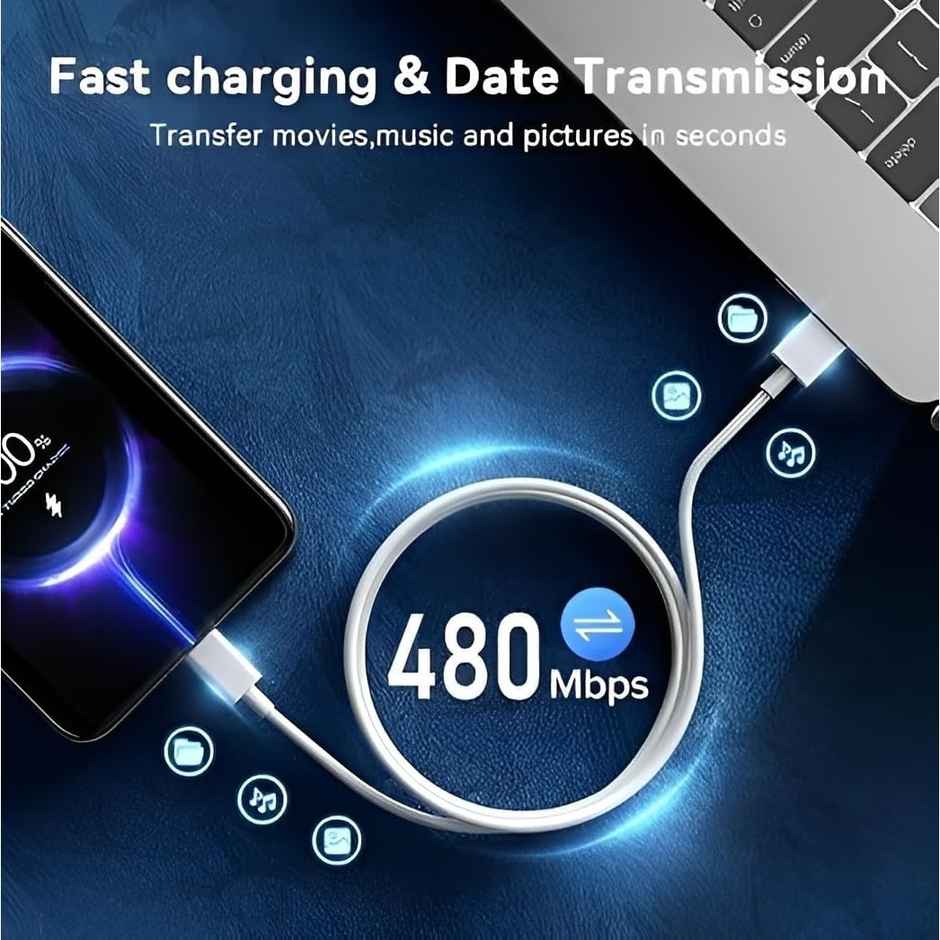 Roarx USB TO C CABLE FOR REALME/ OPPO / VIVO & TYPE C DEVICES | UP TO 100W Fast Charging