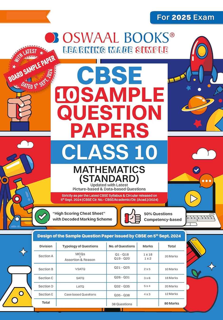 Oswaal CBSE Sample Question Papers Class 10 Maths Standard Book (For 2025 Exam)