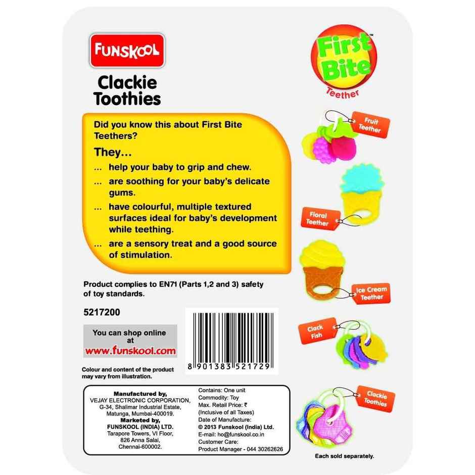 Giggles Funskool Clackie Toothies Teether Toy