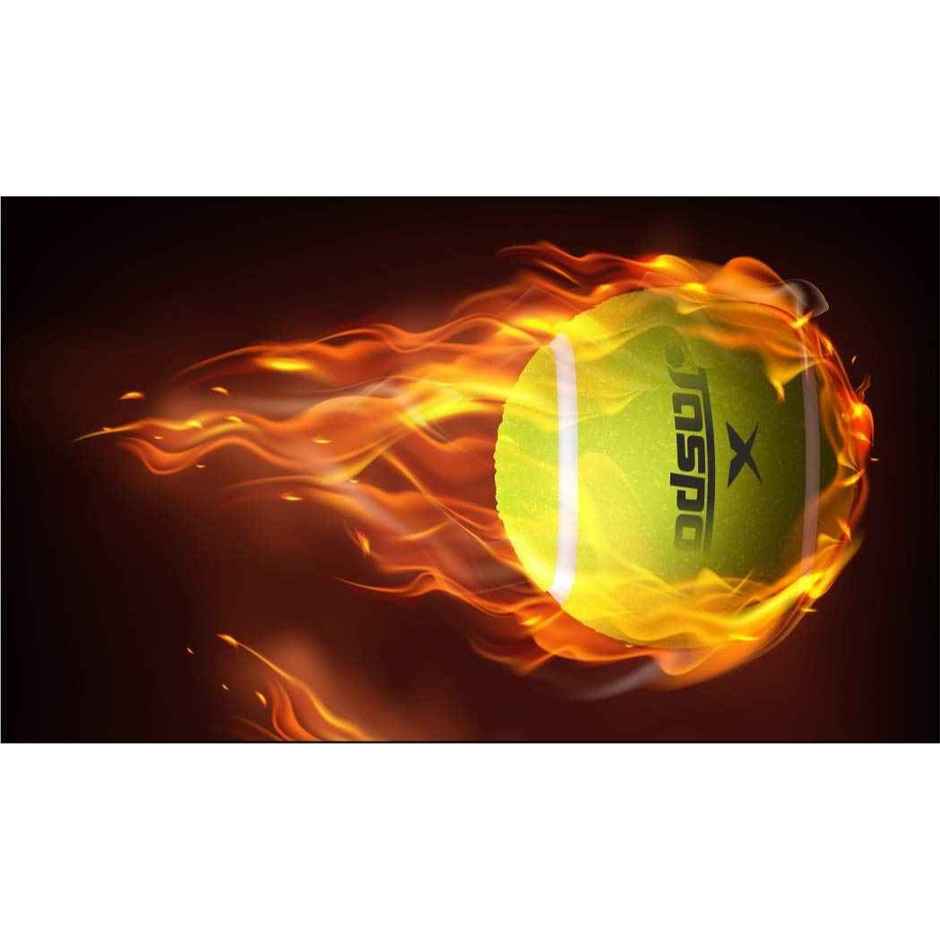Jaspo Natural Rubber Synthetic Light Weight Cricket Tennis Ball Green Pack Of 3 Green 6 Years+