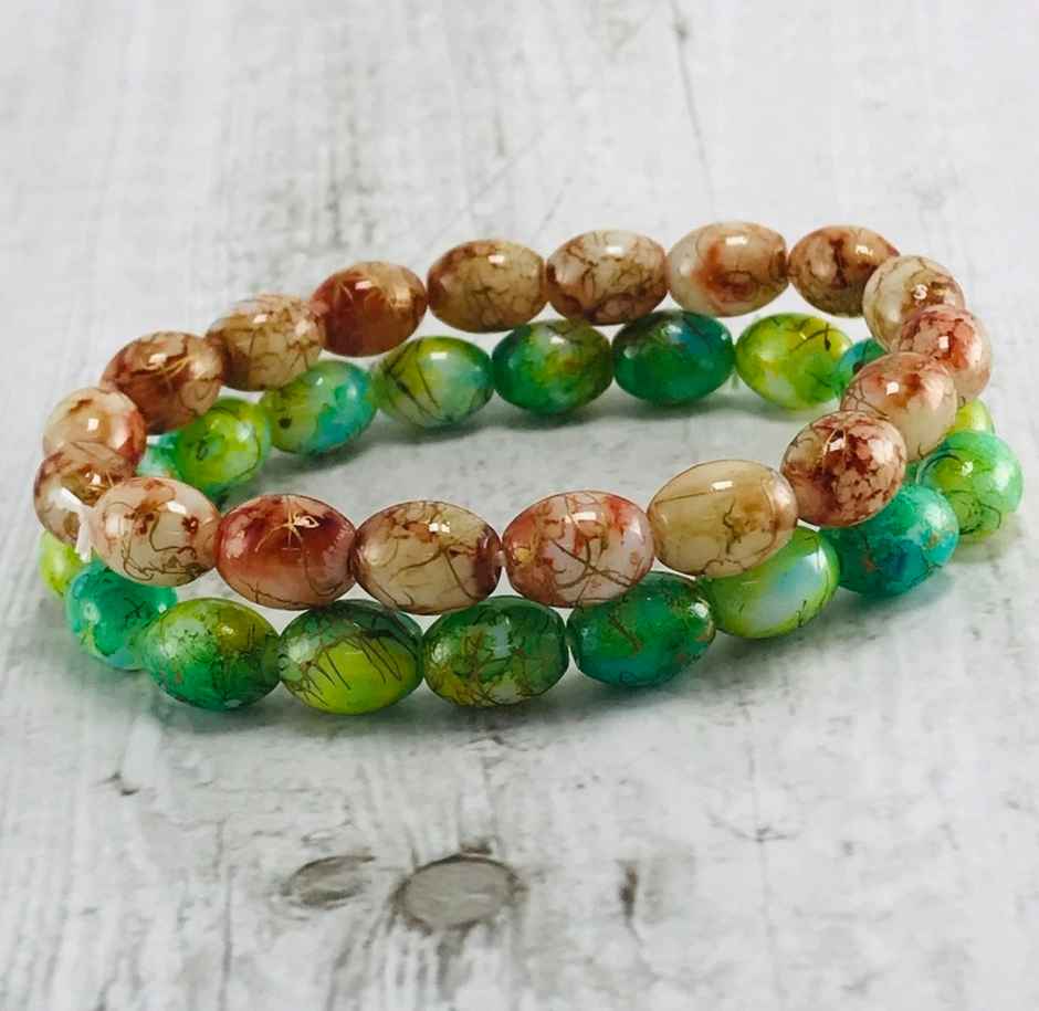 Gullak Glass Beads Stretch Band | Pack Of 2 (Colour May Vary)