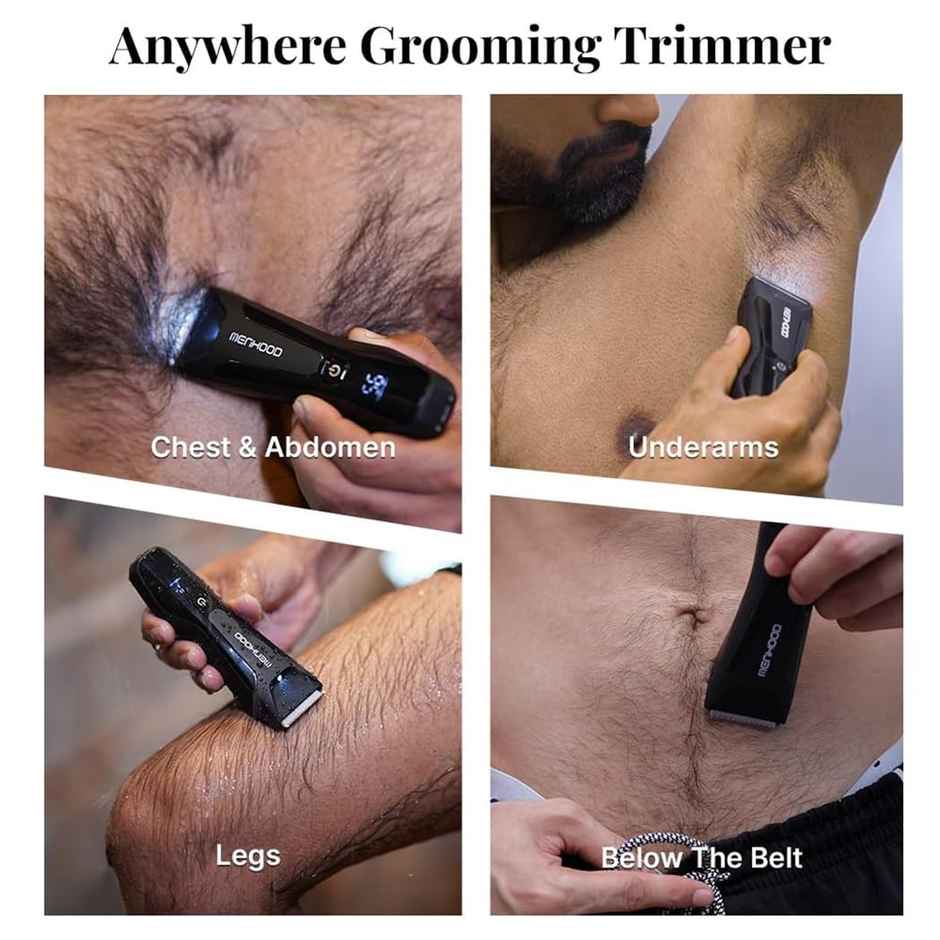 Menhood Waterproof Cordless Grooming Trimmer 2.0For Men,Wireless Charging,150Min Runtime