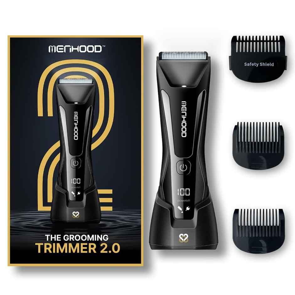 Menhood Waterproof Cordless Grooming Trimmer 2.0For Men,Wireless Charging,150Min Runtime