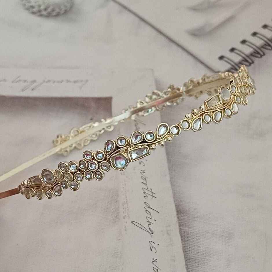 Hairband Stone And Moti Gold