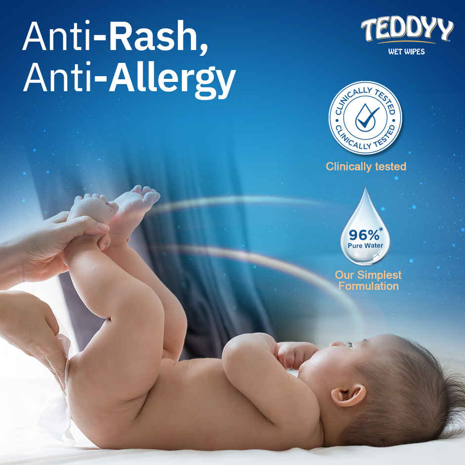 Teddyy Baby Skincare Wet Wipes | Aloe Vera, Jojoba, Vitamin E