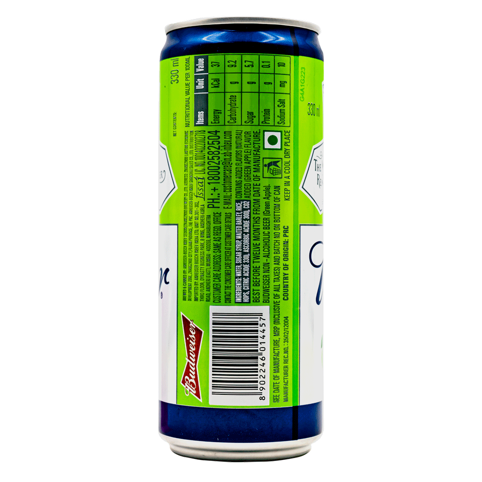 Budweiser 0 Non Alcoholic Beer Green Can